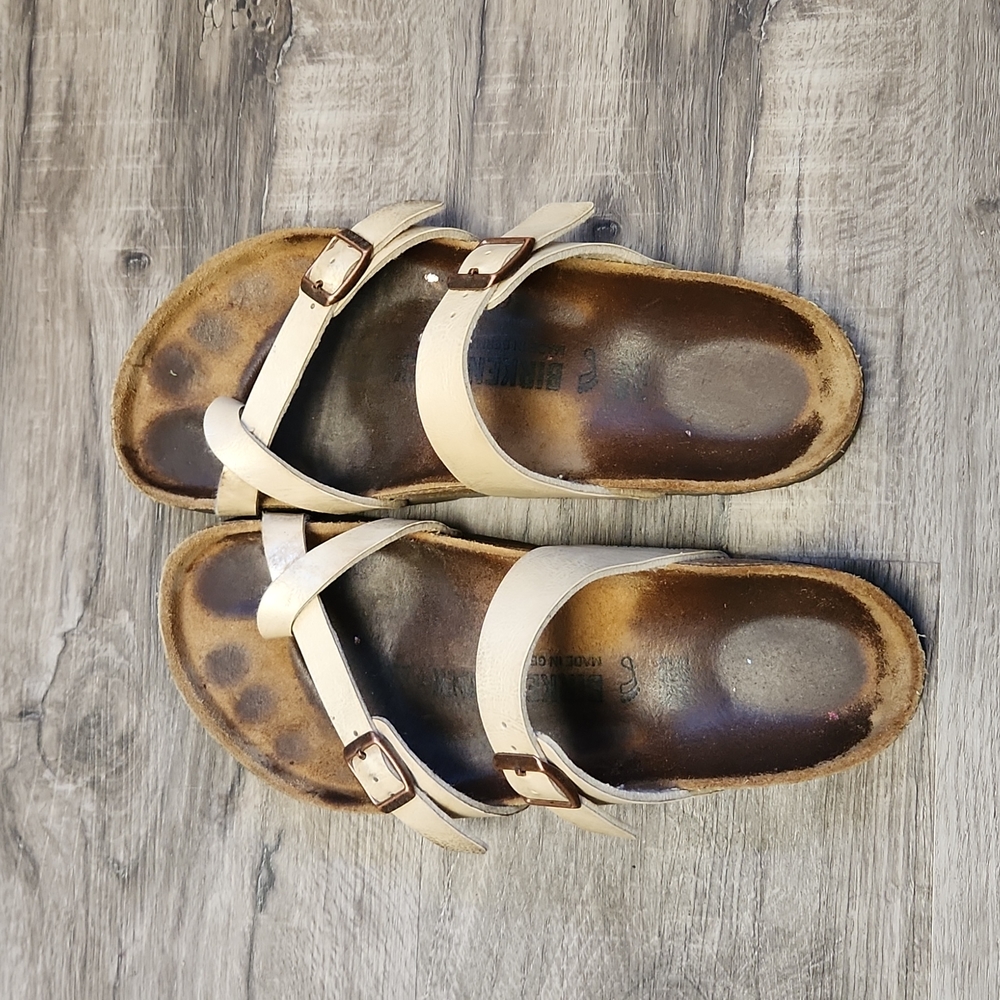 White glitter birkenstock